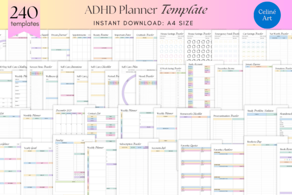 Download Editable ADHD Planner KDP Templates - Kdp template Collection