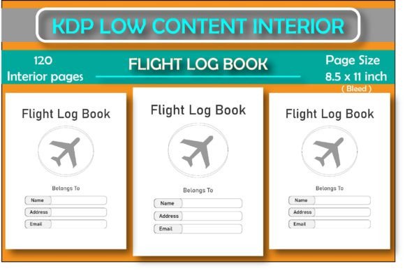 Download Flight Log Book for KDP Low Content Book - Log book Collection