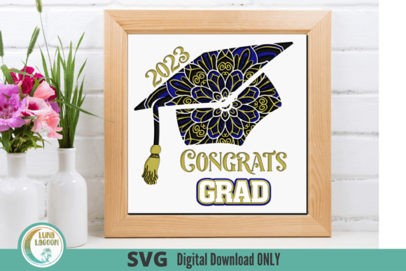 Download 2023 3D GRAD Mandala SVG for Shadow Box - 2023 Collection