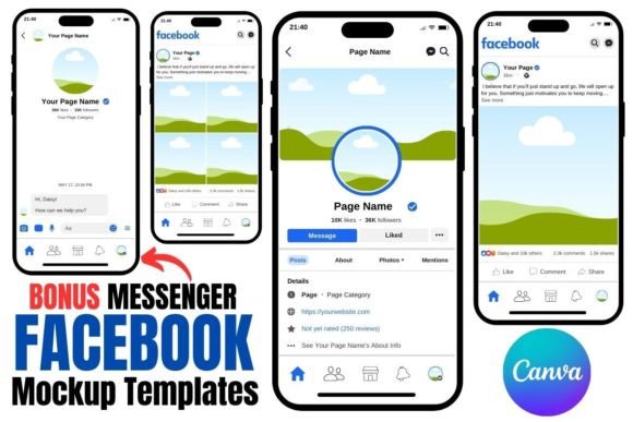 Download Facebook Mockup Templates Canva + Bonus - Bonus Collection