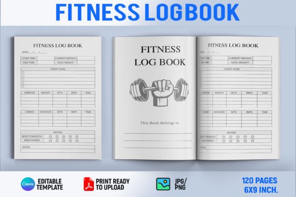 Download Fitness Log Book KDP Interior - Log book Collection