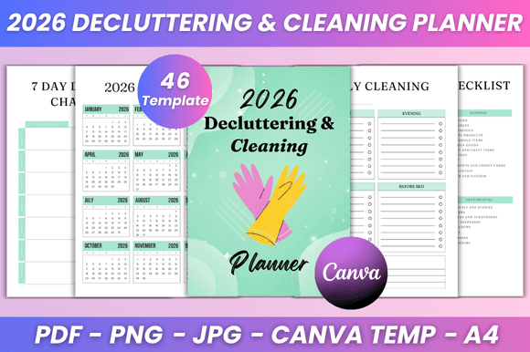 Download 2026 Decluttering &amp; Cleaning Planner Kdp - Decluttering Collection