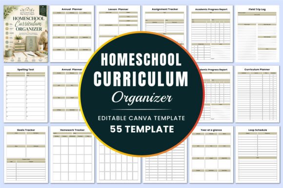 Download Homeschool Curriculum Organizer Canva - Organizer Collection