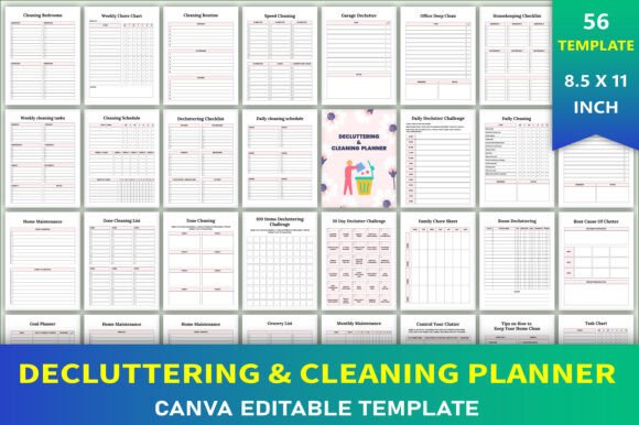Download Editable Decluttering &amp; Cleaning Planner - Decluttering Collection