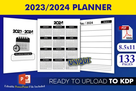 Download 2 Years Planner 2023-2024 | KDP Interior - 2023 Collection